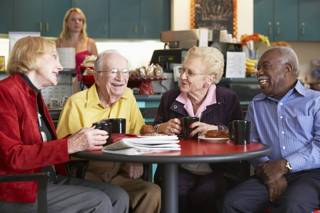 friends talking at table